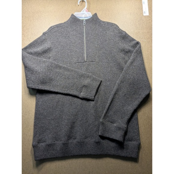 GAP Other - Gap Mens Lambswool Quarter Zip Sweater Brown Marl Green Trim Size L Q4/2005